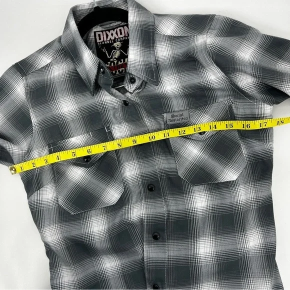 DIXXON MLM Social Distortion Collaboration Flannel Button Down Shirt NWOT SM - Picture 12 of 16